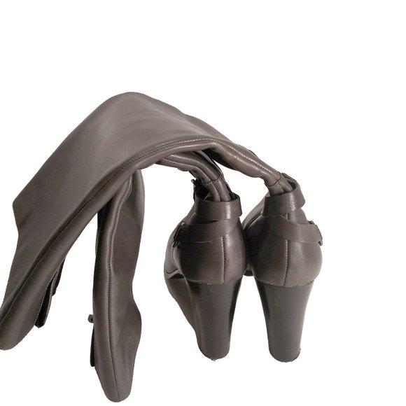 Leather Knee High Boots, Size 10M, Gray Block Heel Boot, Spring Fall Winter Boot - Picture 10 of 13